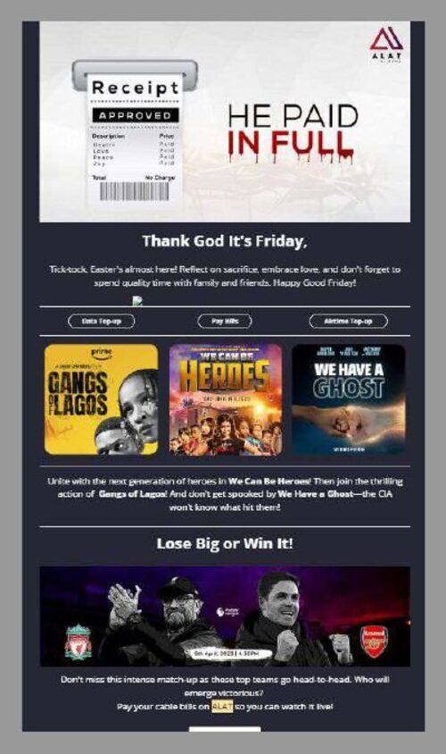 Good Friday entertainment cross-sell